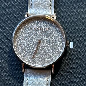 Coach Perry Watch With Golden Bronze Face & Leather Band